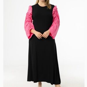 BLANK Pink & Black Colorblock Maxi Dress - Size XL NEW